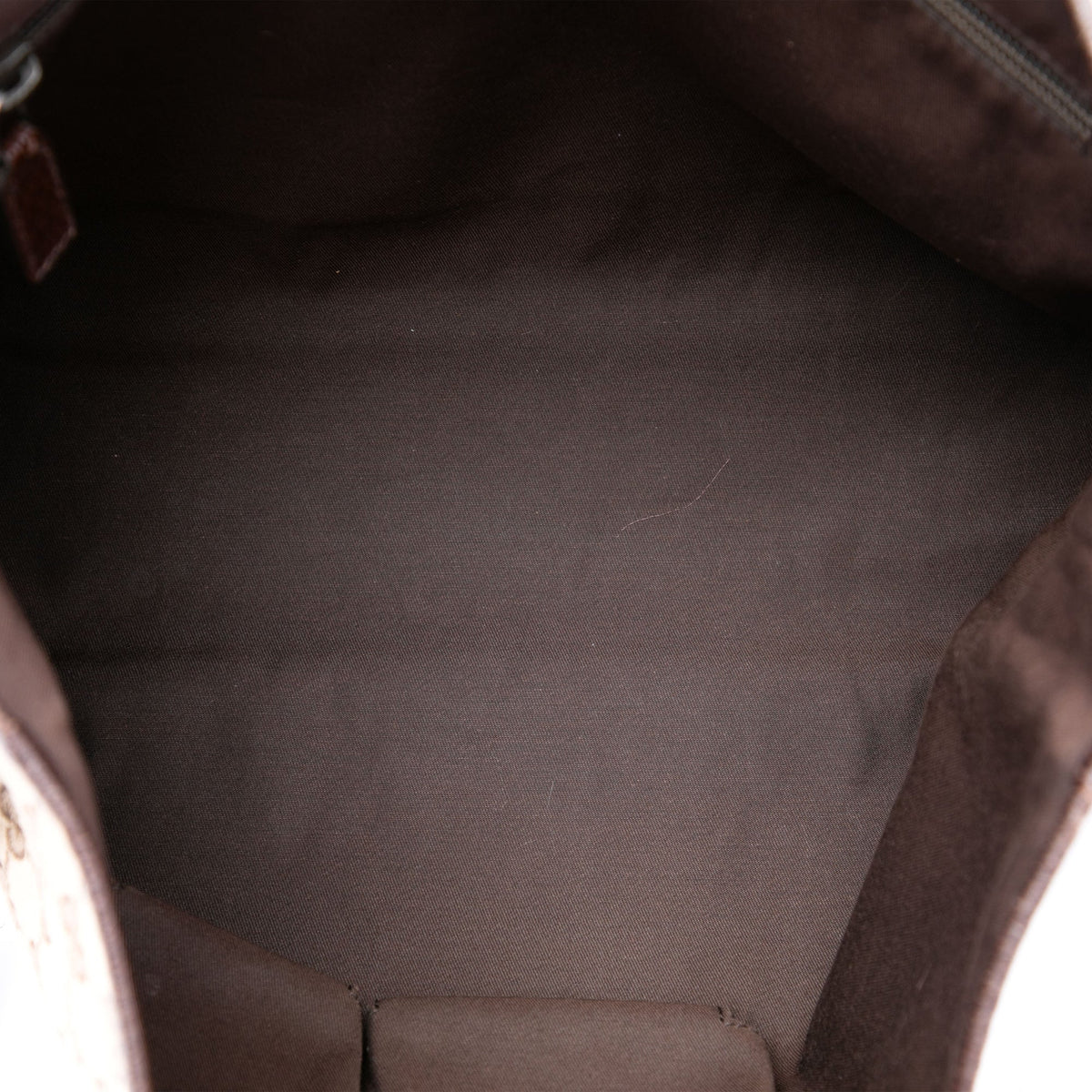 Gucci GG Canvas Web Flap Messenger Bag — Beige