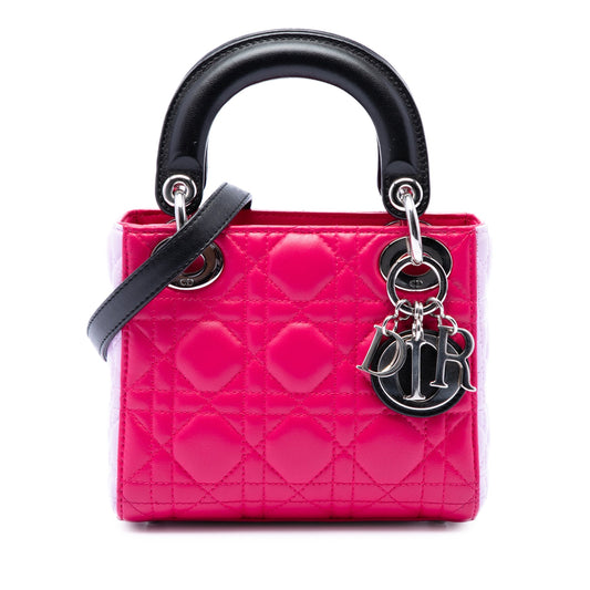 Dior Mini Tricolor Lambskin Cannage Lady Dior