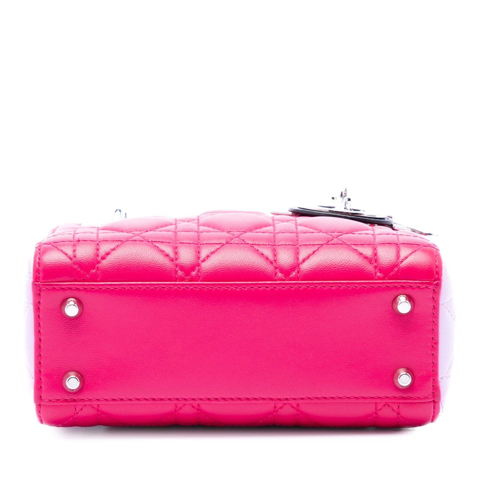 Dior Mini Tricolor Lambskin Cannage Lady Dior