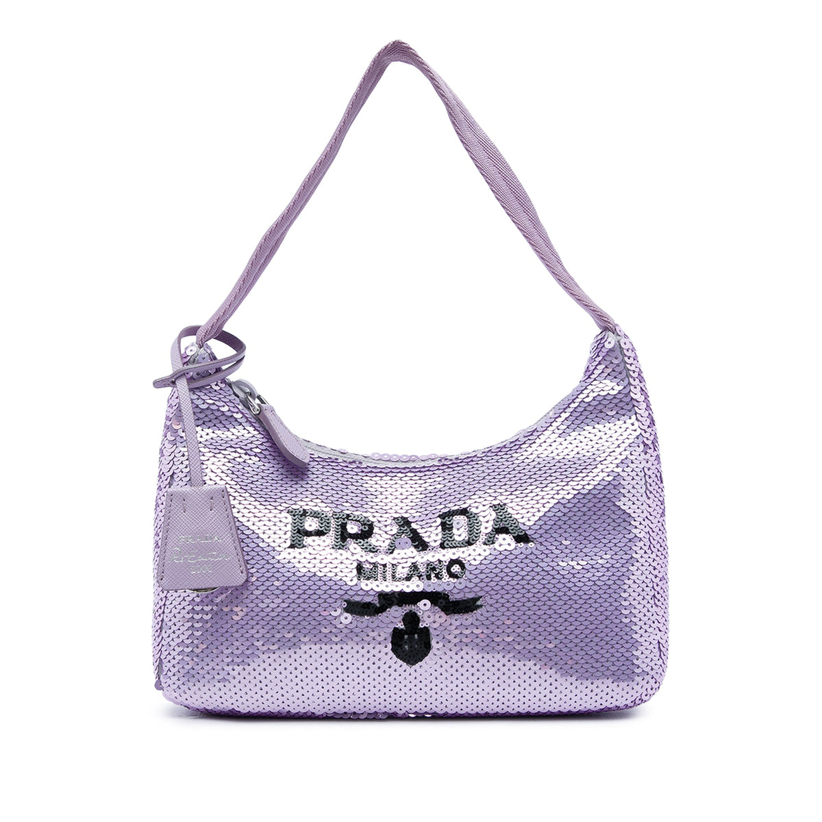 Prada Mini Re Nylon Paillettes Sequin Re Edition 2000 Shoulder Bag — Purple