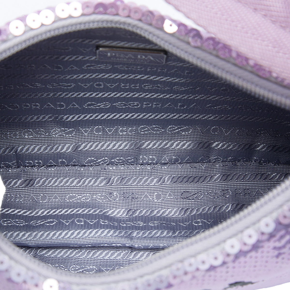 Prada Mini Re Nylon Paillettes Sequin Re Edition 2000 Shoulder Bag — Purple