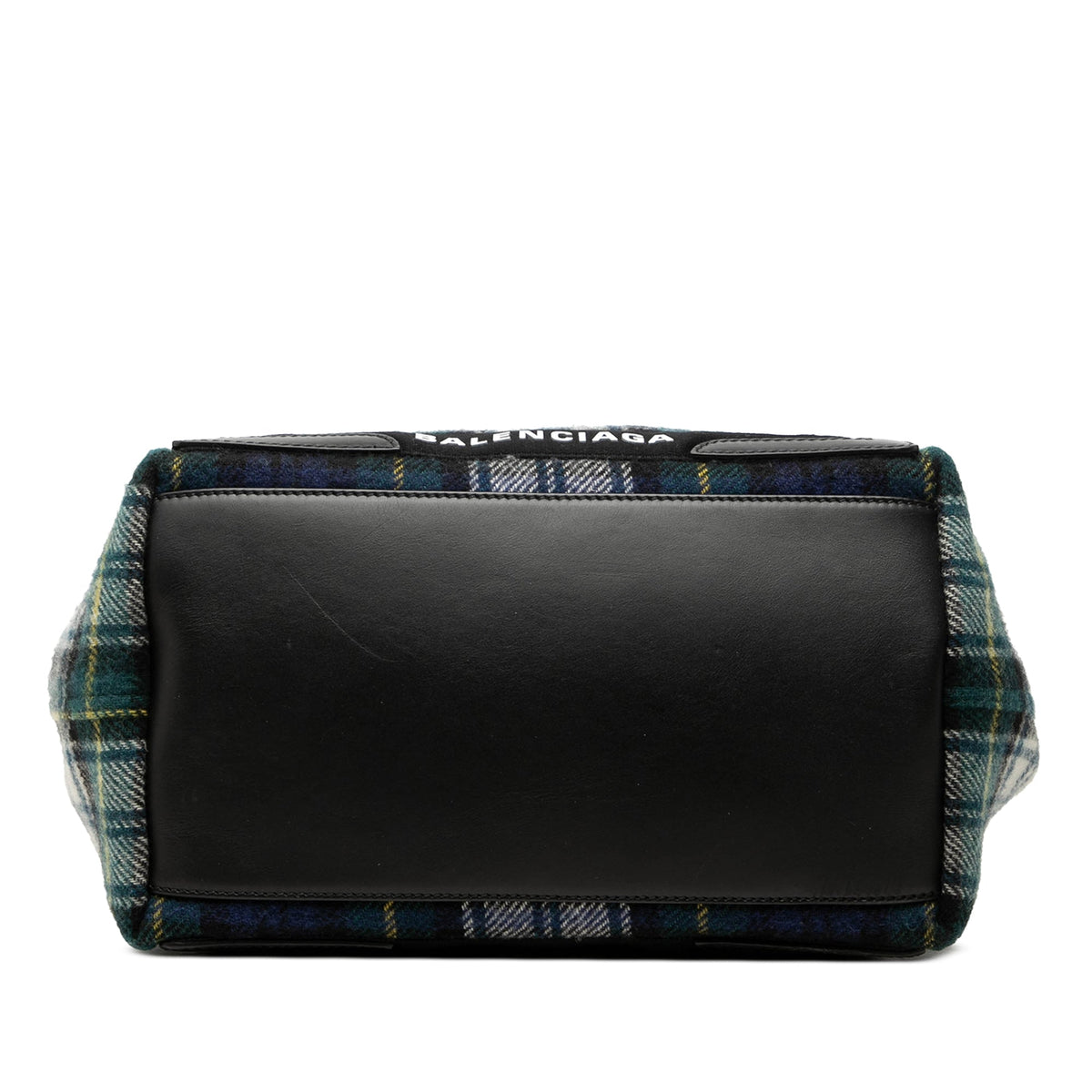 Balenciaga Plaid Wool Navy Cabas S