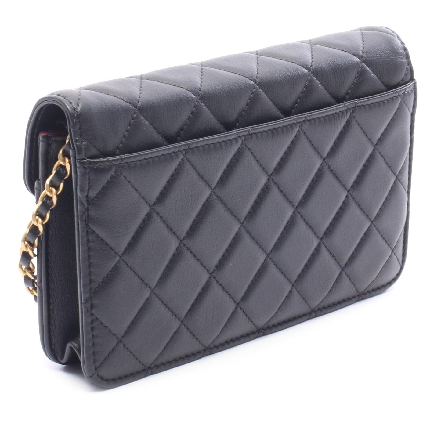 Chanel Medium Quilted Lambskin Logo Enchained Flap