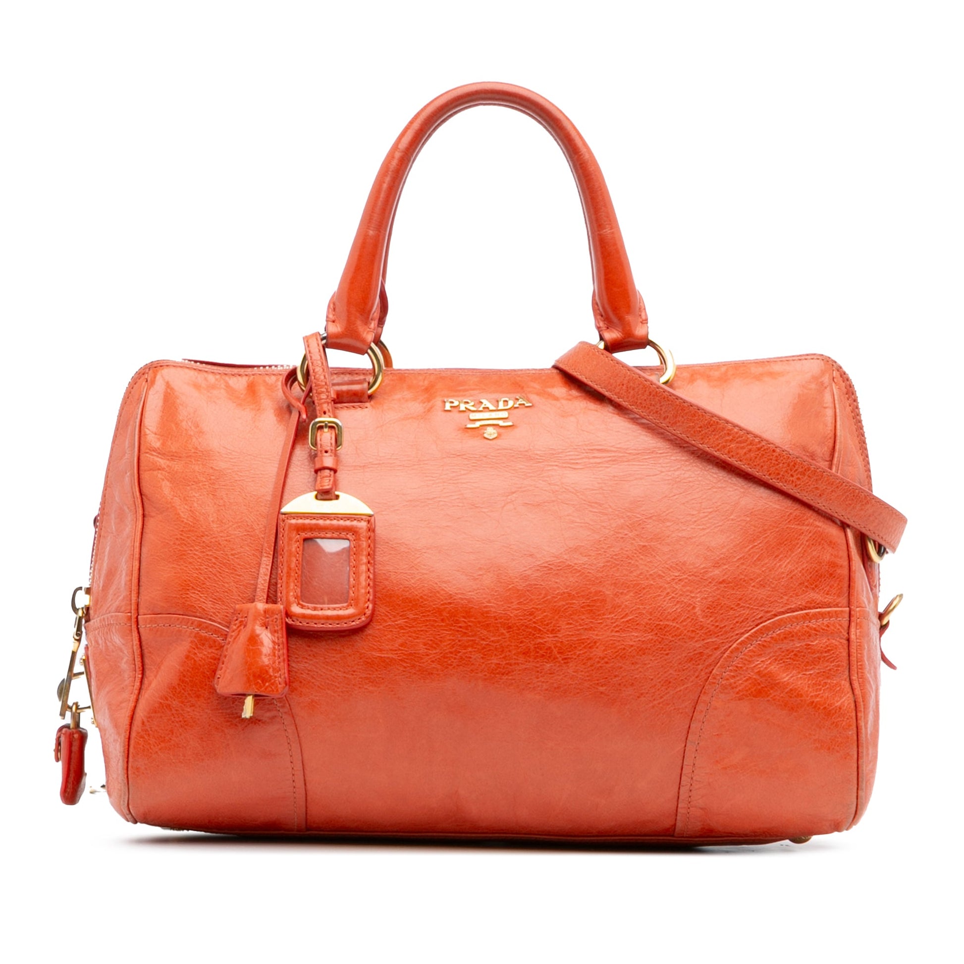 Prada Vitello Shine Bauletto Satchel