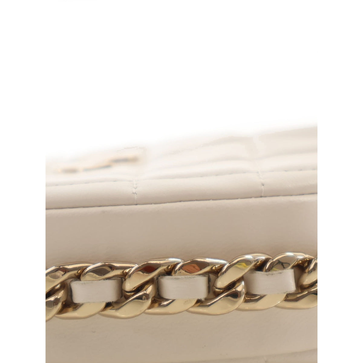 Chanel Mini Quilted Lambskin Chain Around Pouch — White
