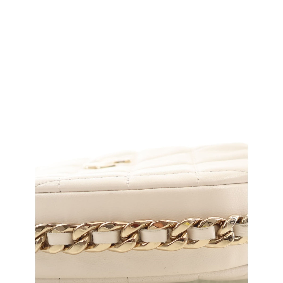 Chanel Mini Quilted Lambskin Chain Around Pouch — White