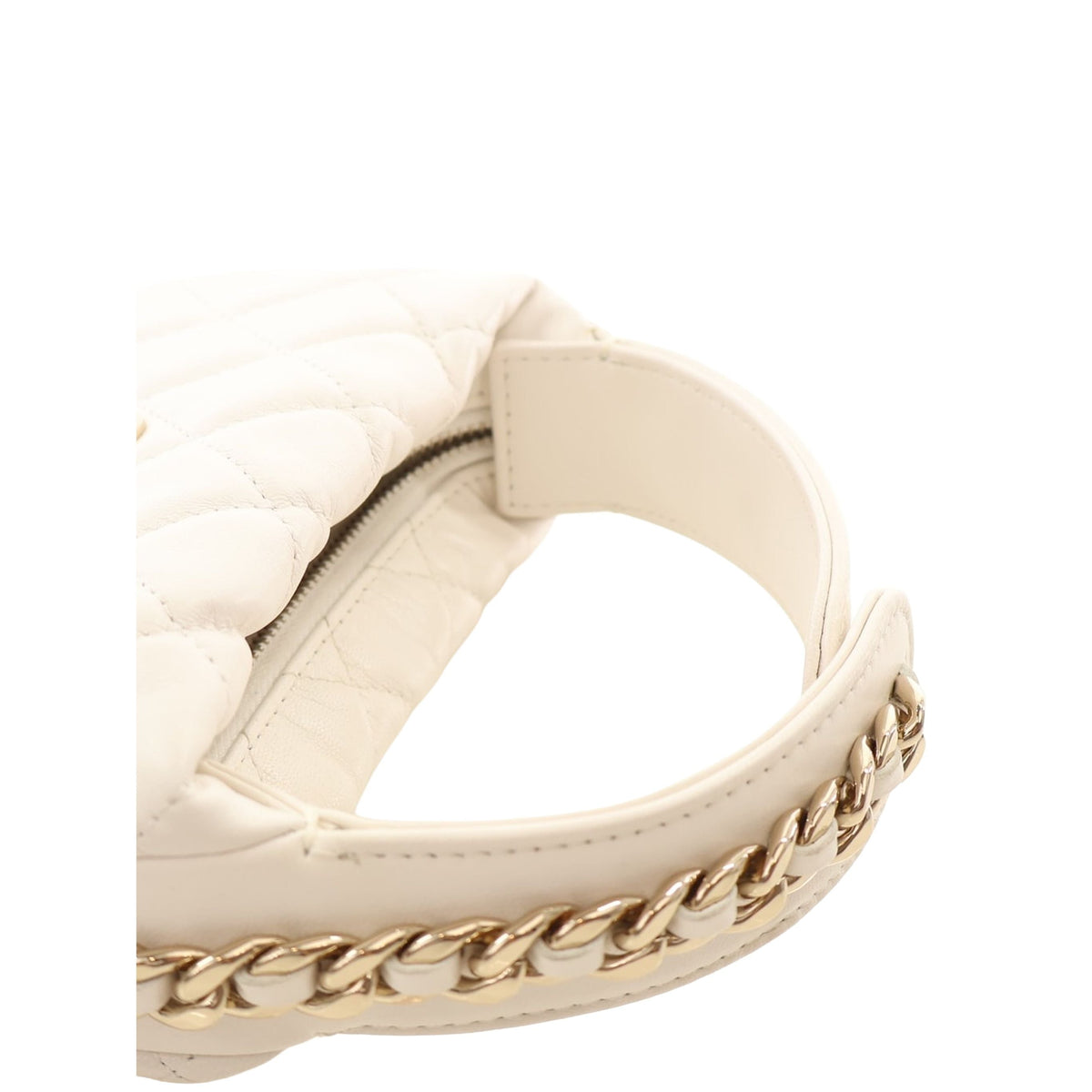 Chanel Mini Quilted Lambskin Chain Around Pouch — White