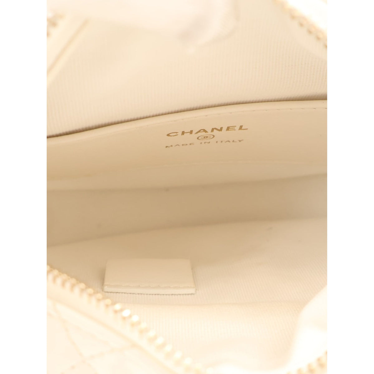Chanel Mini Quilted Lambskin Chain Around Pouch — White