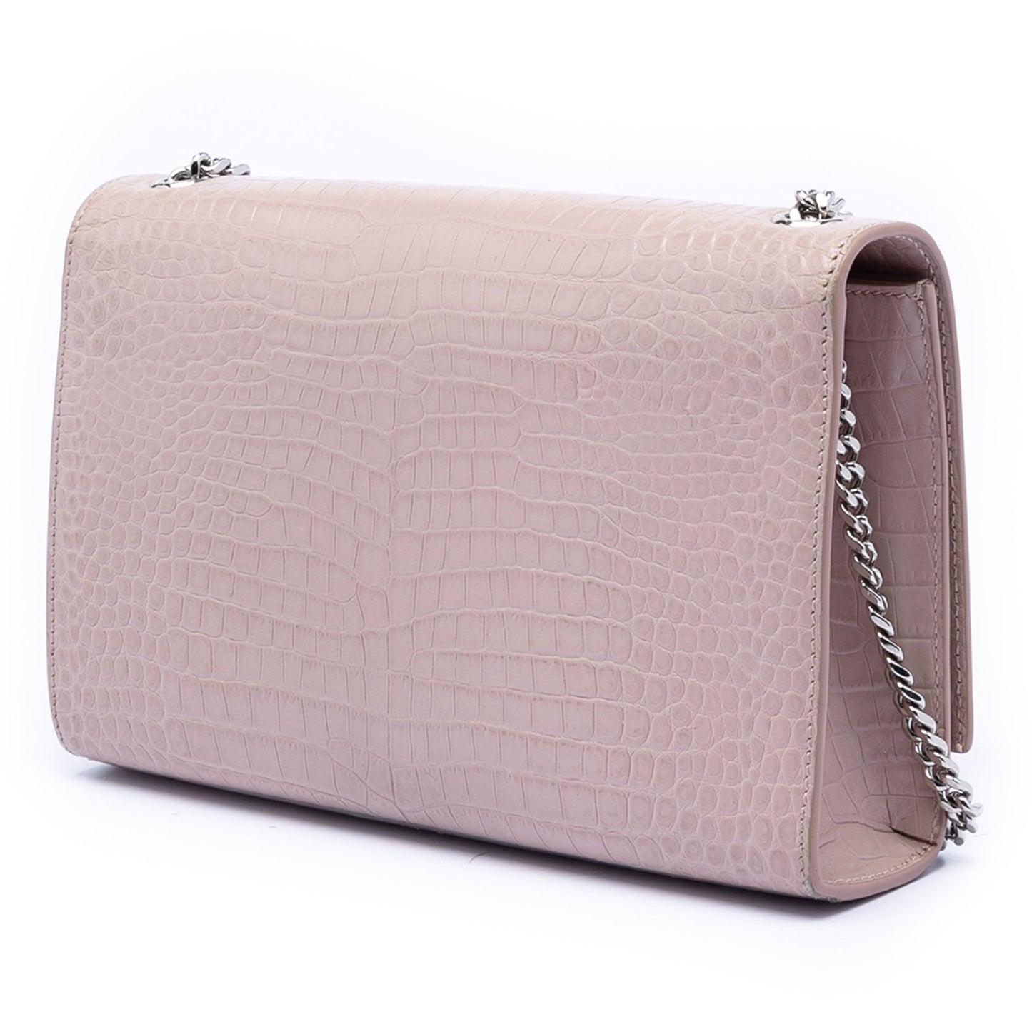 Saint Laurent Medium Croc Embossed Leather Kate Tassel Crossbody