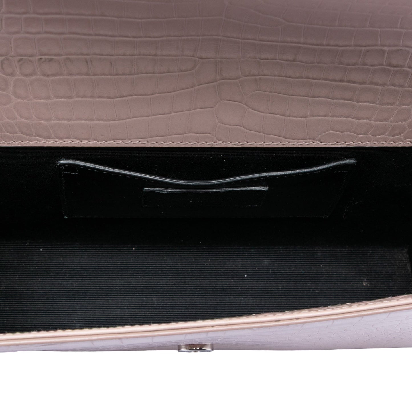 Saint Laurent Medium Croc Embossed Leather Kate Tassel Crossbody