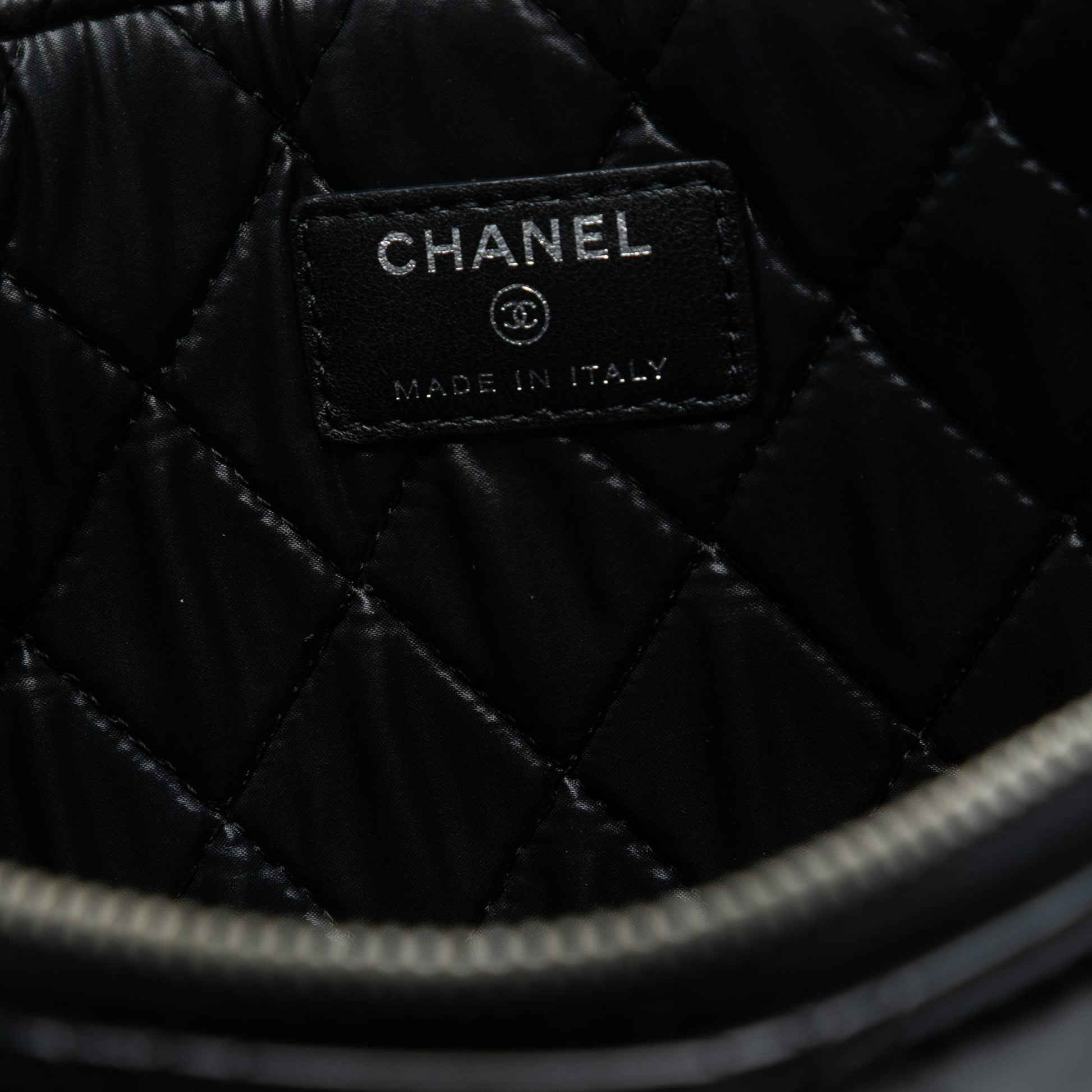 Chanel Medium Quilted Patent Double Stitch O Case Clutch