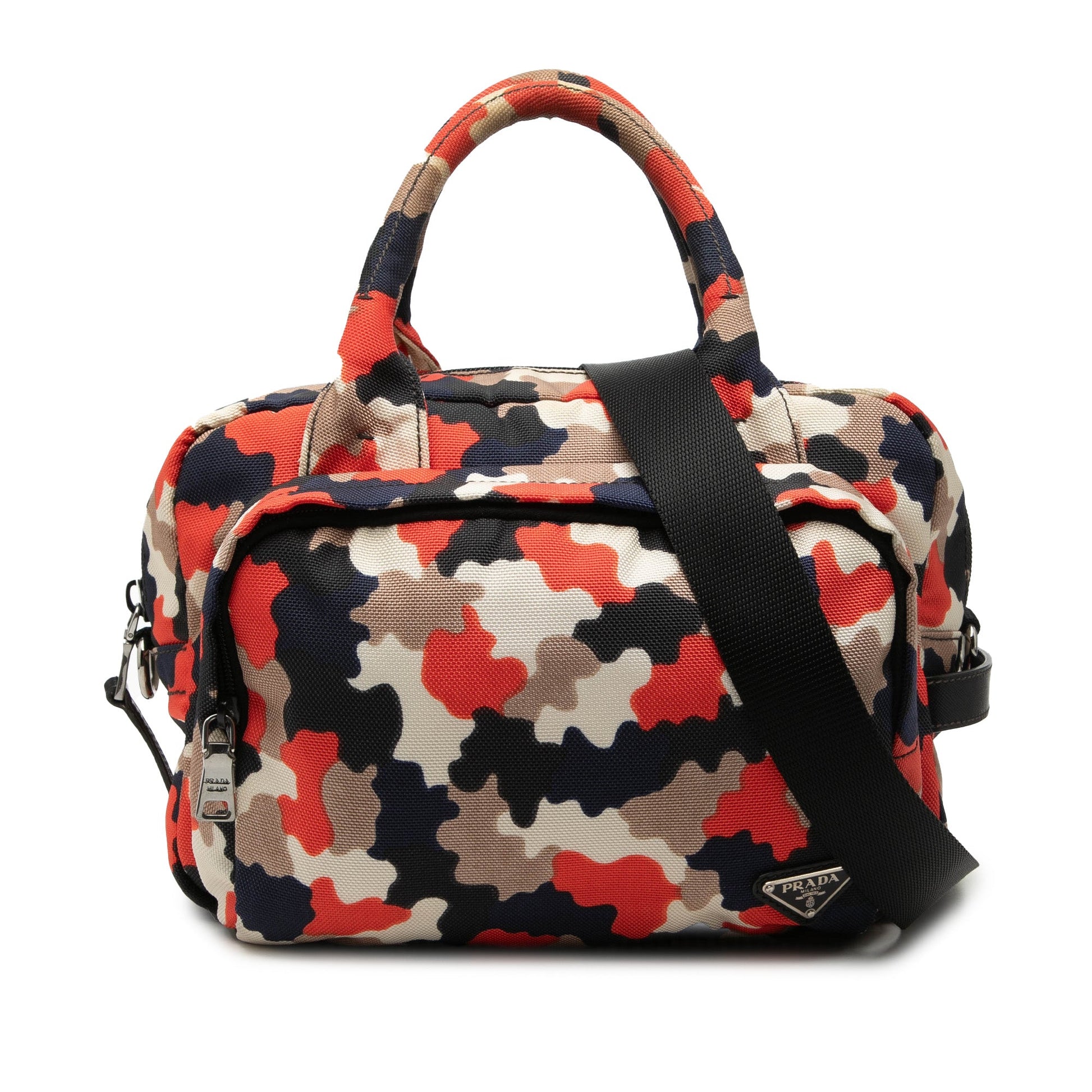 Prada Canvas Camouflage Cordura Satchel