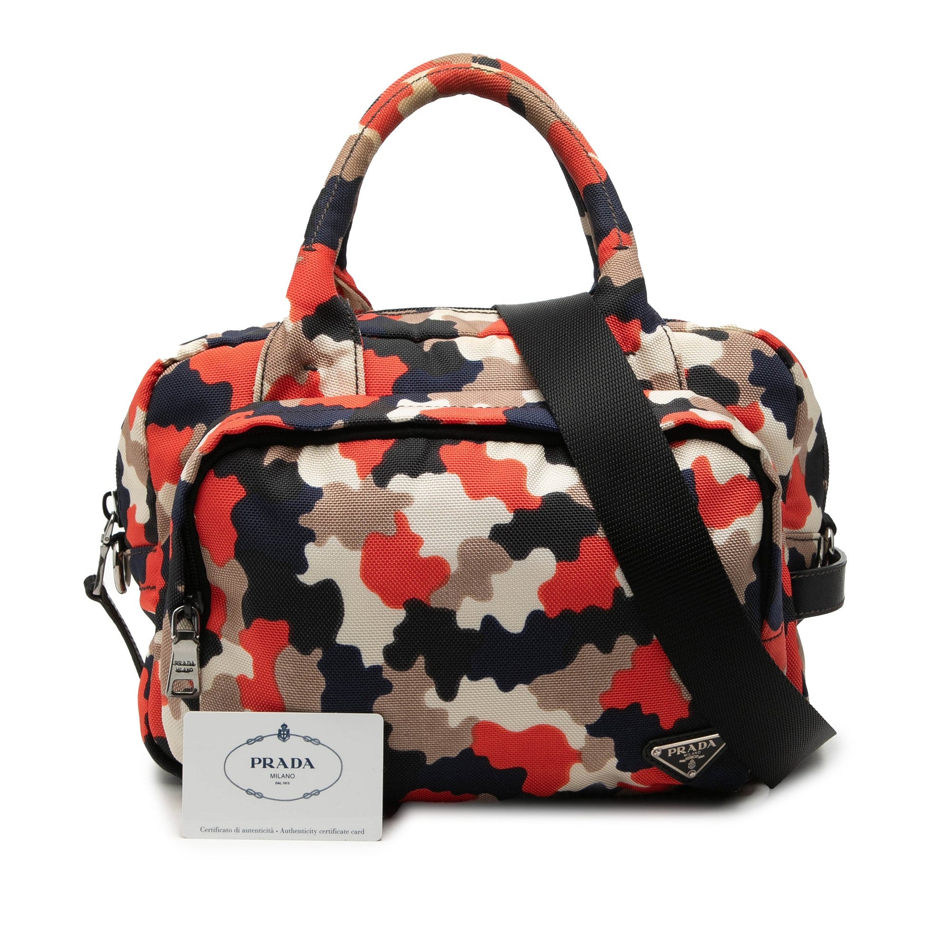 Prada Canvas Camouflage Cordura Satchel