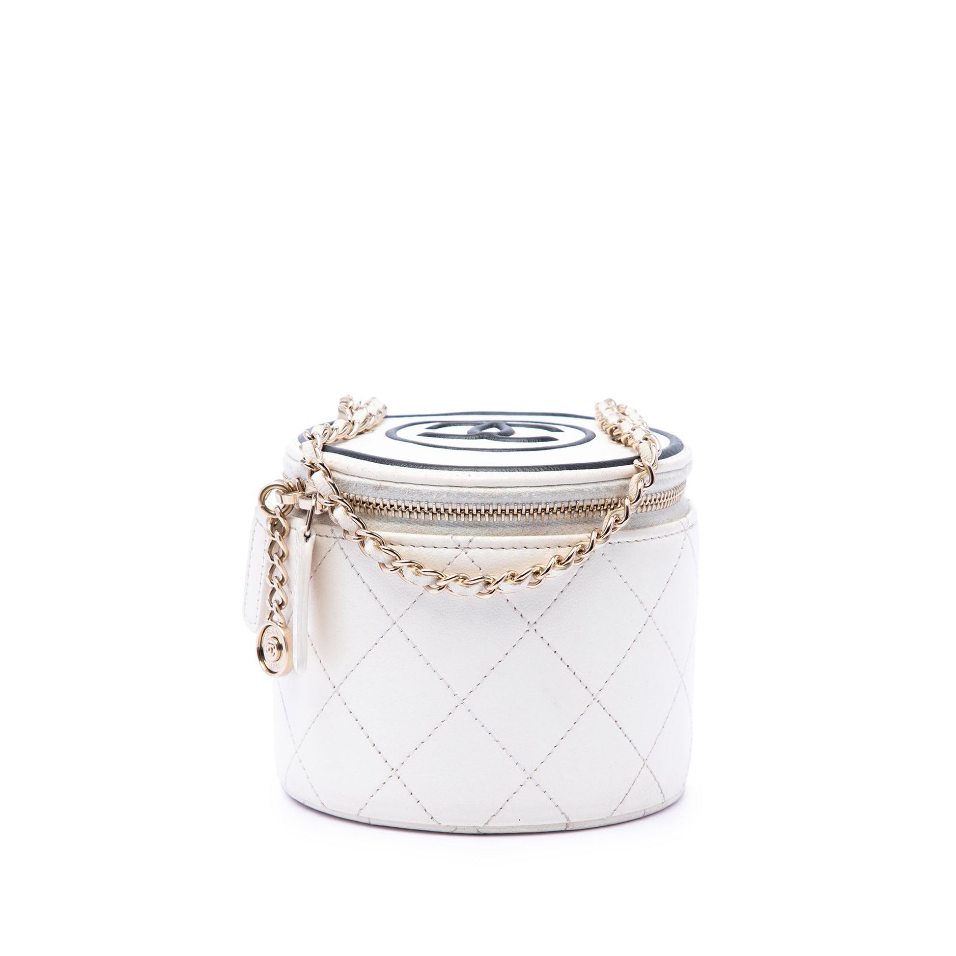 Chanel Quilted Lambskin Chain and Charm Vanity Case