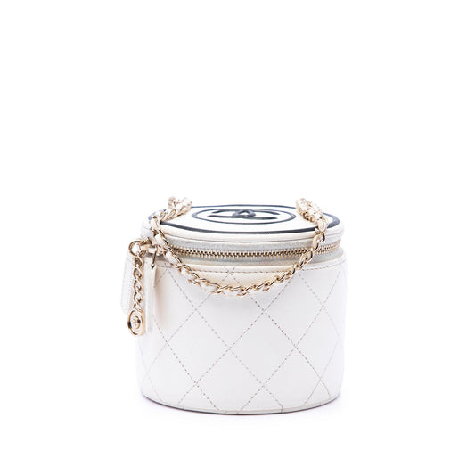 Chanel Quilted Lambskin Chain and Charm Vanity Case