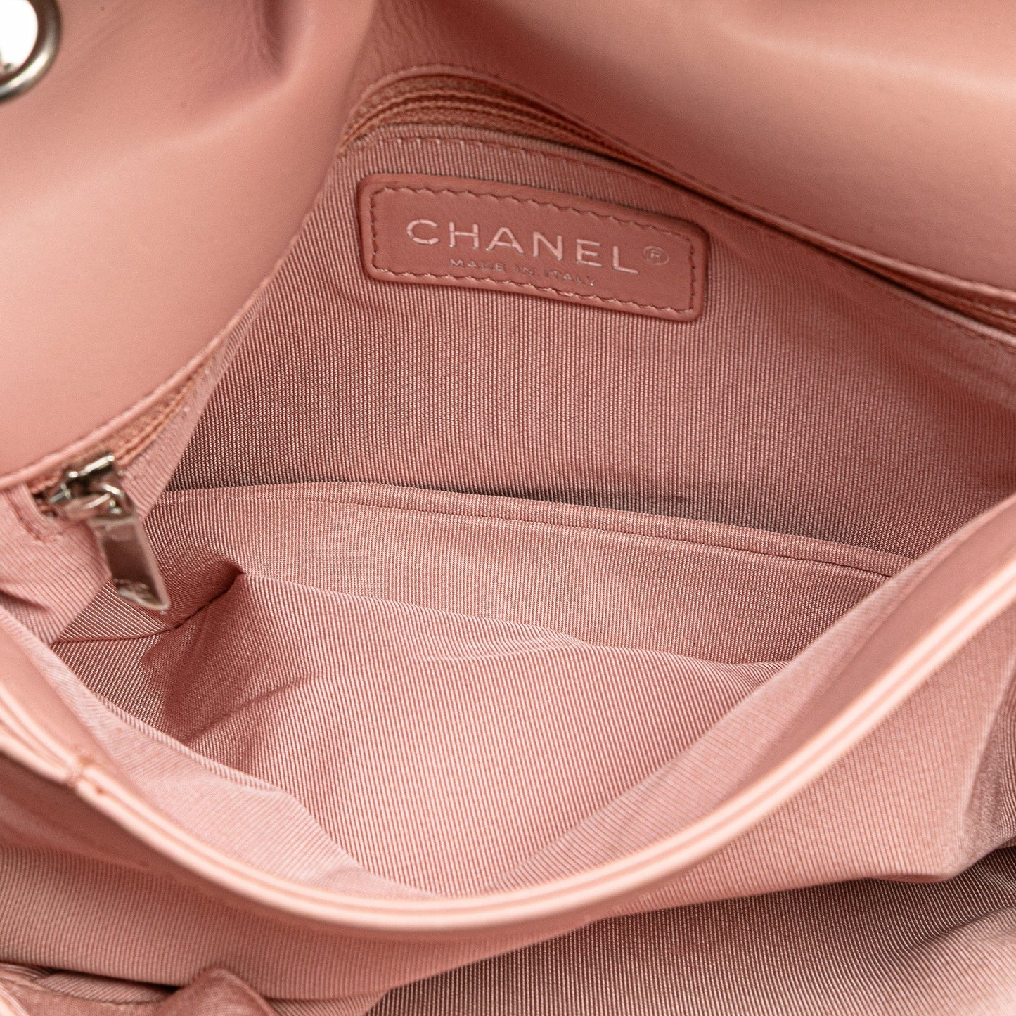 Chanel Chevron Calfskin Studded Full Flap