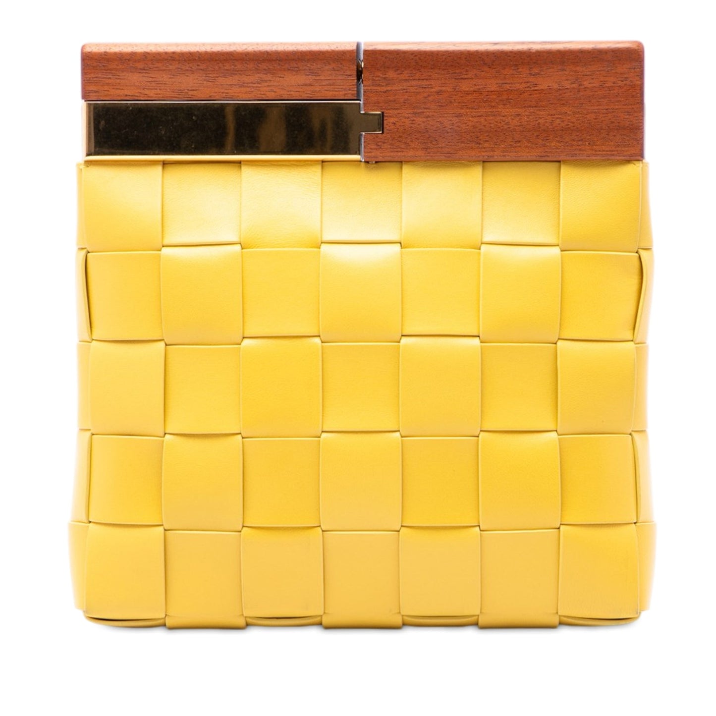 Bottega Veneta Lambskin Maxi Intrecciato The Snap Clutch