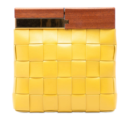Bottega Veneta Lambskin Maxi Intrecciato The Snap Clutch