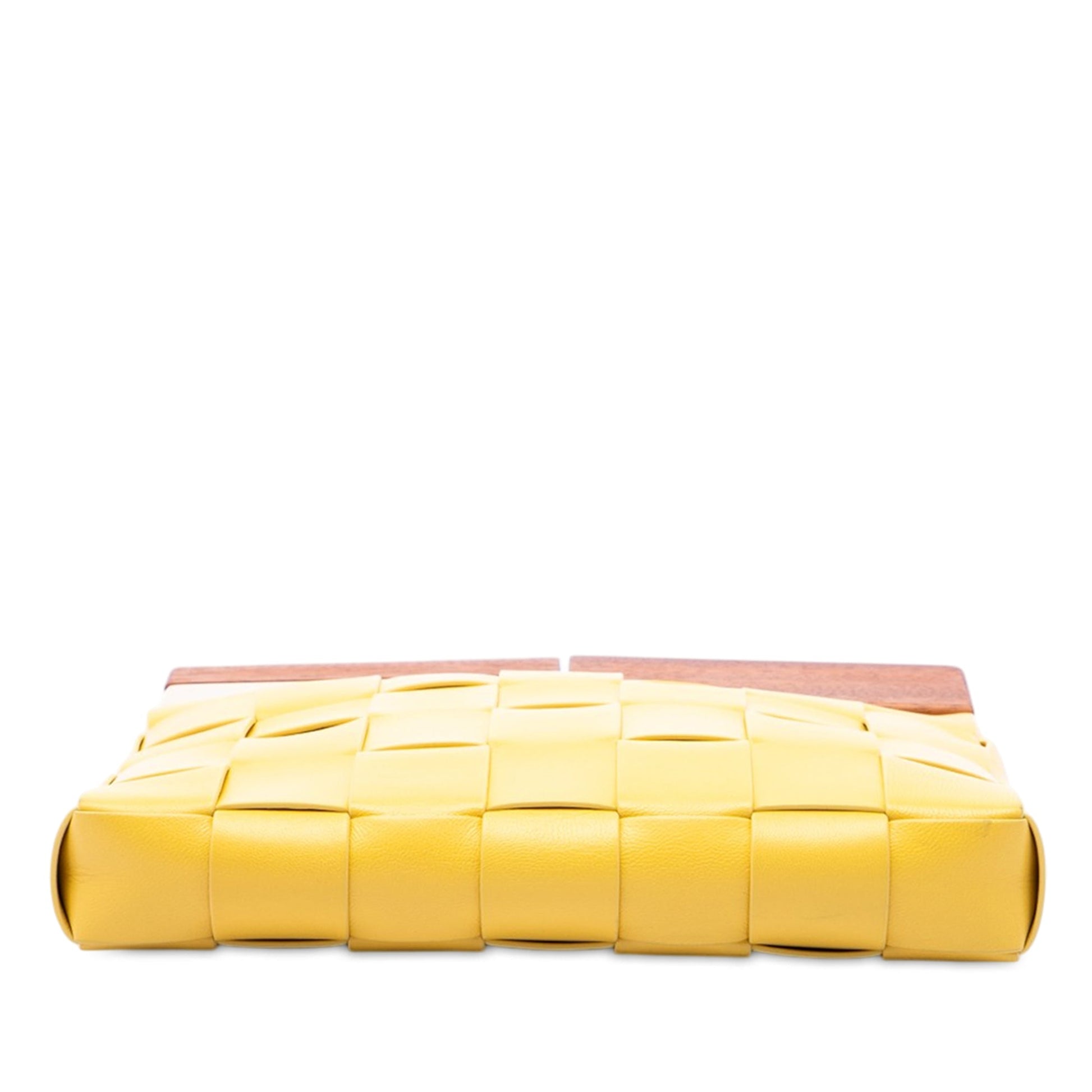 Bottega Veneta Lambskin Maxi Intrecciato The Snap Clutch
