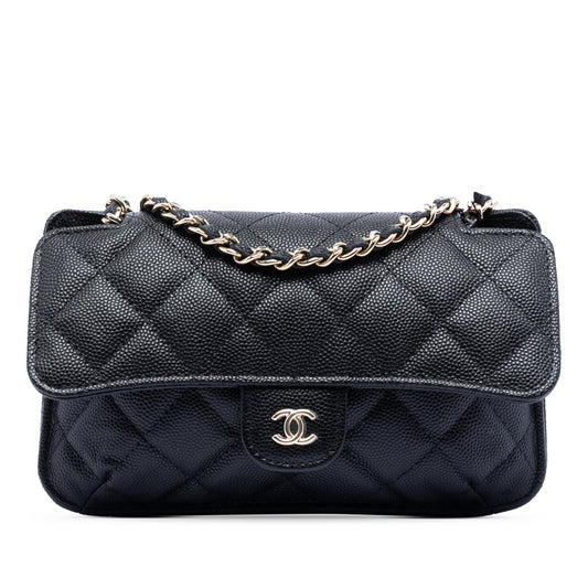 Nylon Graffiti Foldable Shopping Tote in Caviar Flap