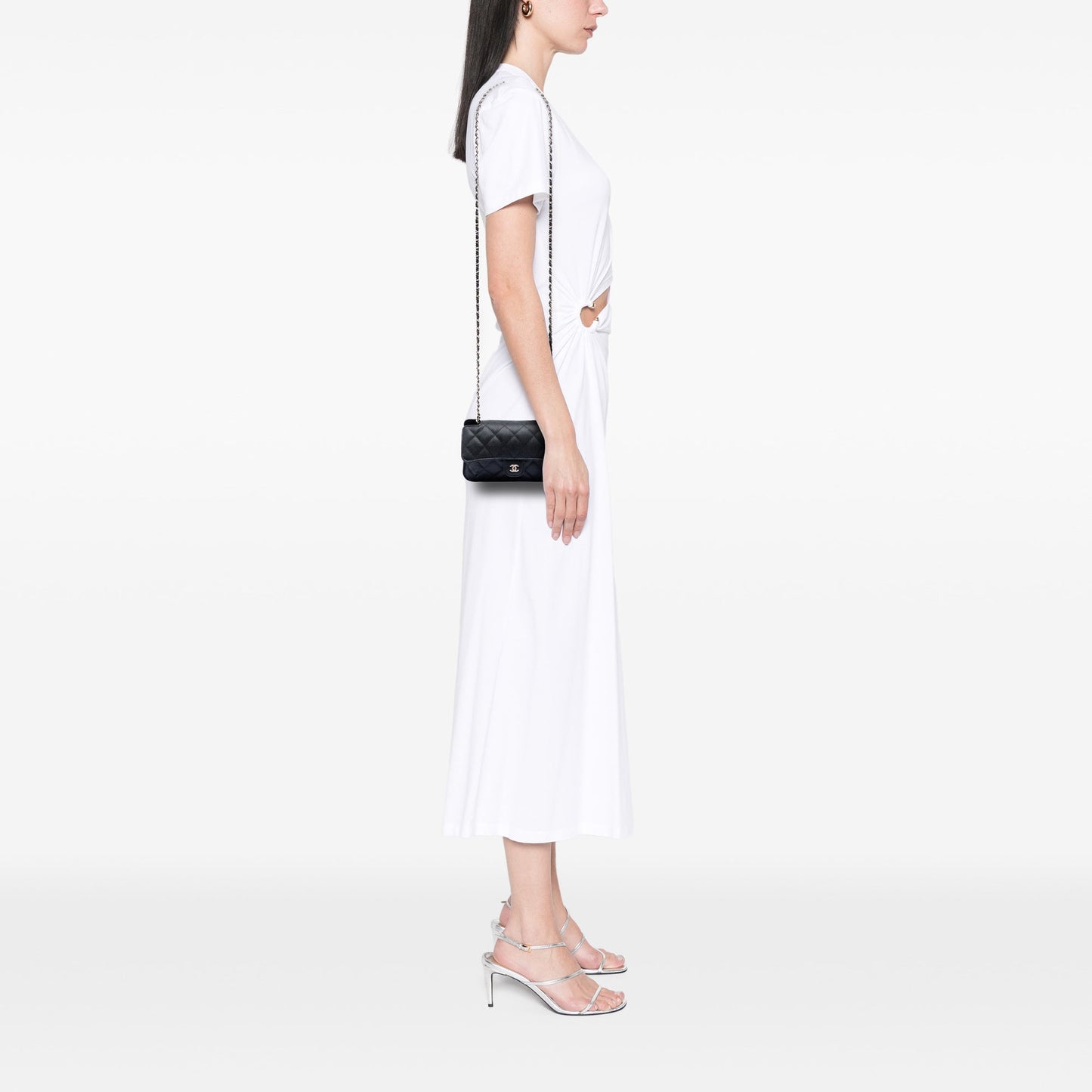 Nylon Graffiti Foldable Shopping Tote in Caviar Flap