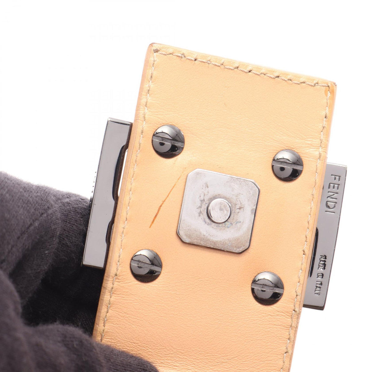 Fendi Zucchino Canvas Shoulder Bag — Beige
