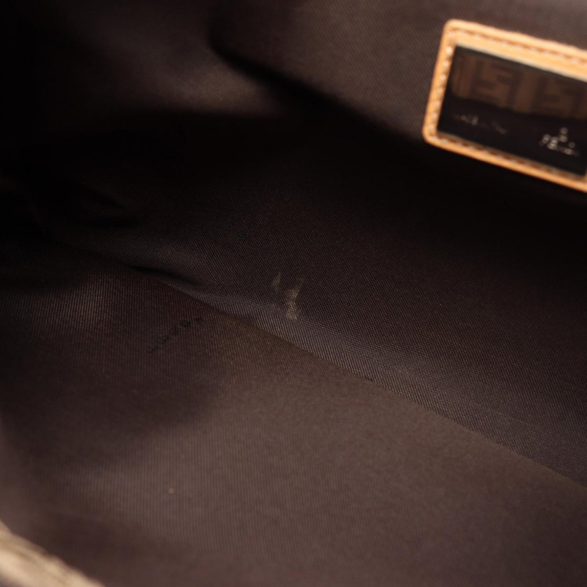 Fendi Zucchino Canvas Shoulder Bag — Beige