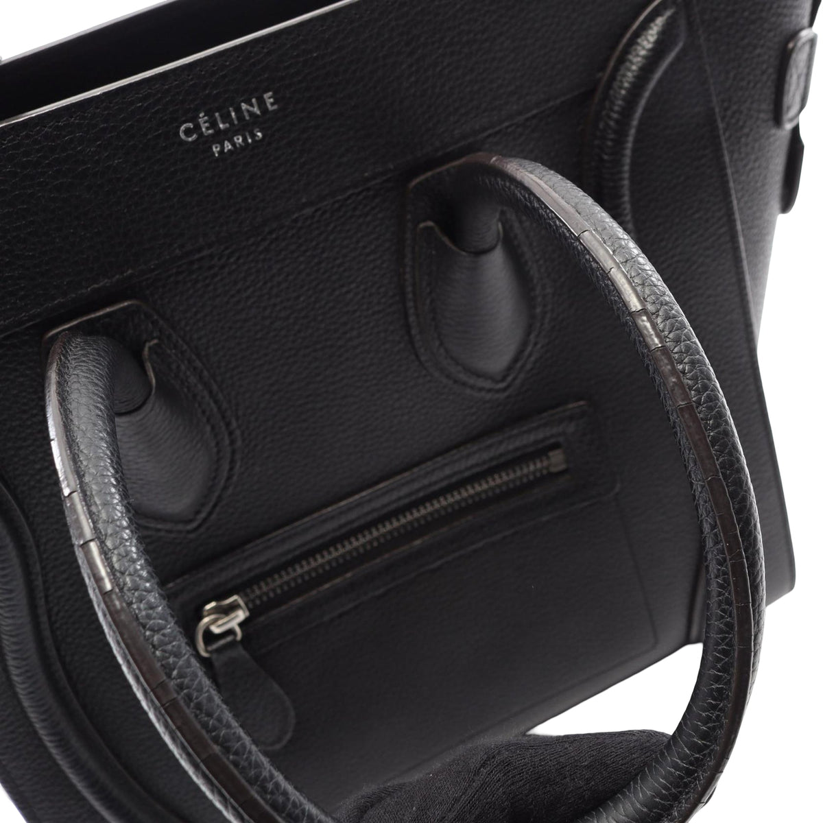 Celine Micro Smooth Calfskin Double Stitching Luggage Tote