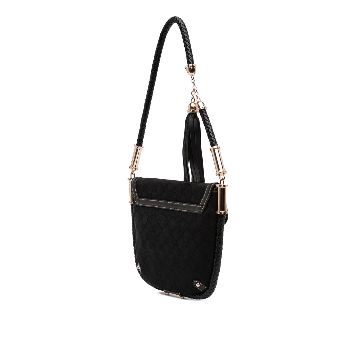 Gucci Small GG Canvas Britt Tassel Flap Shoulder Bag
