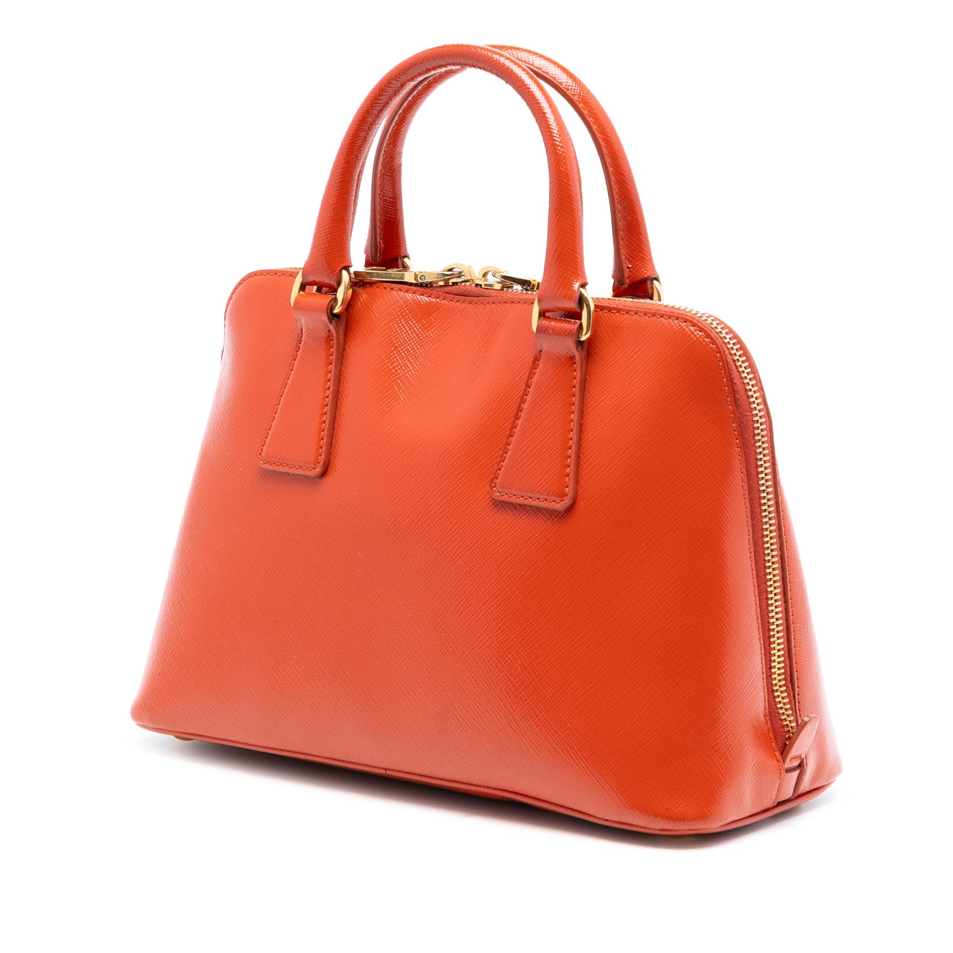 Prada Small Saffiano Vernice Promenade Satchel