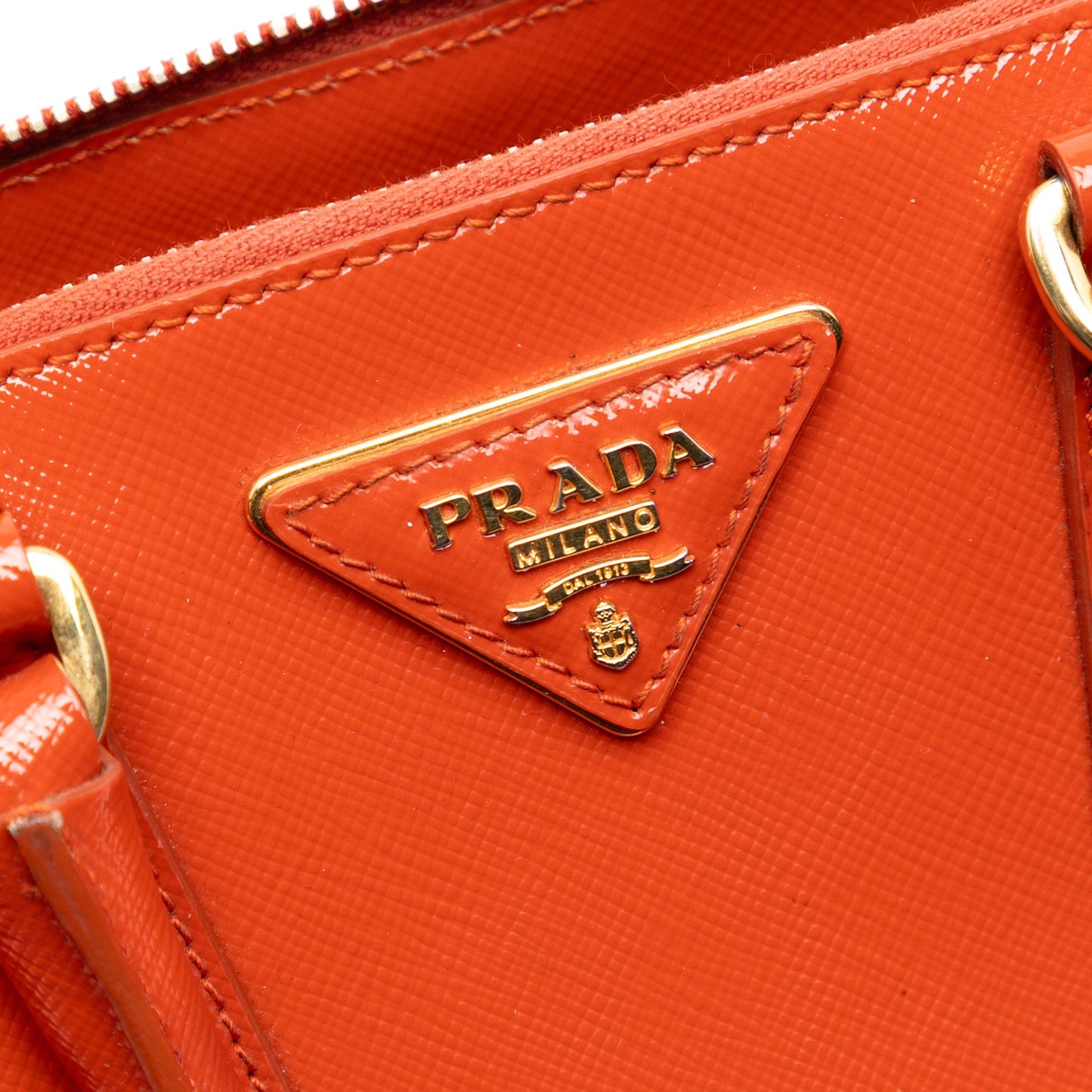 Prada Small Saffiano Vernice Promenade Satchel