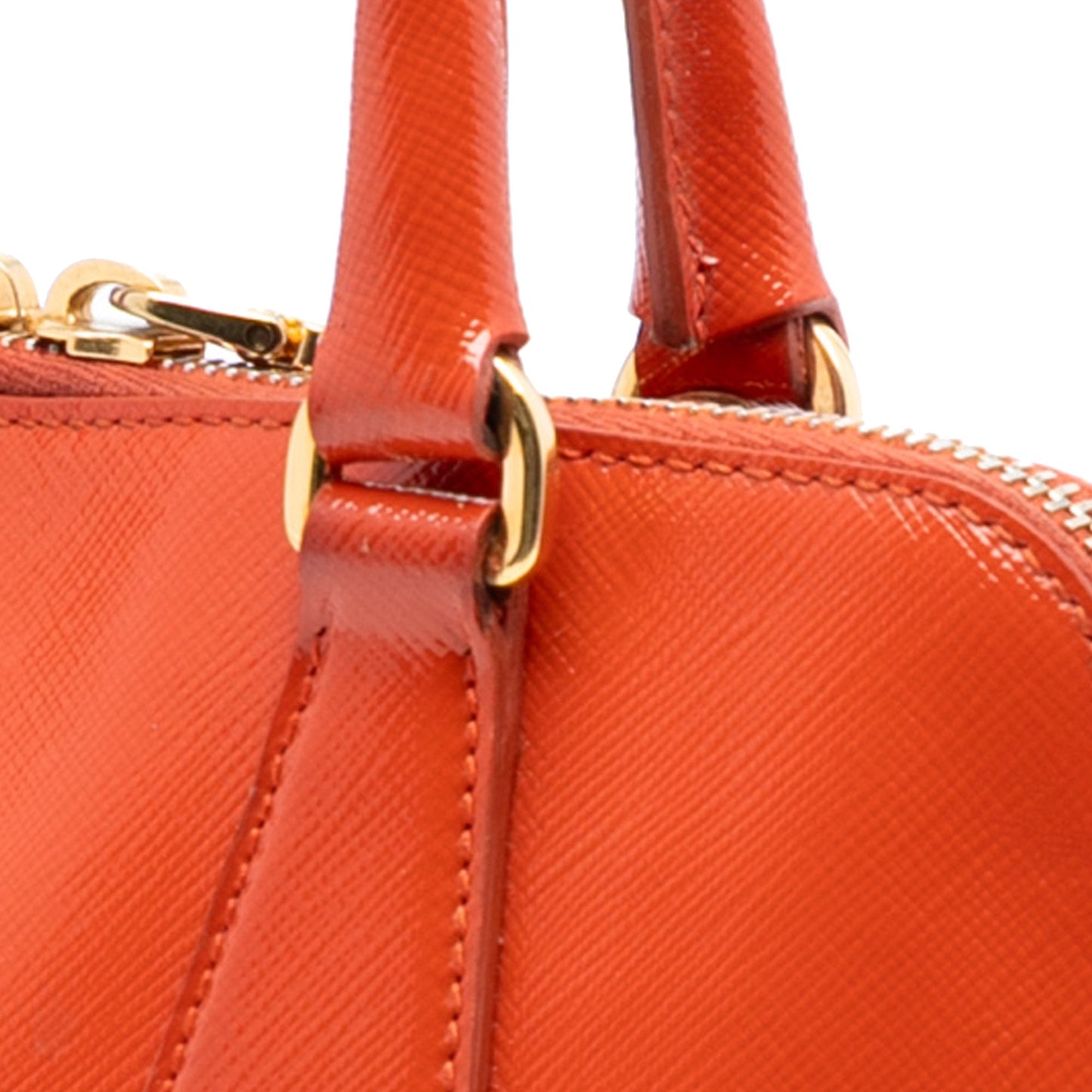 Prada Small Saffiano Vernice Promenade Satchel