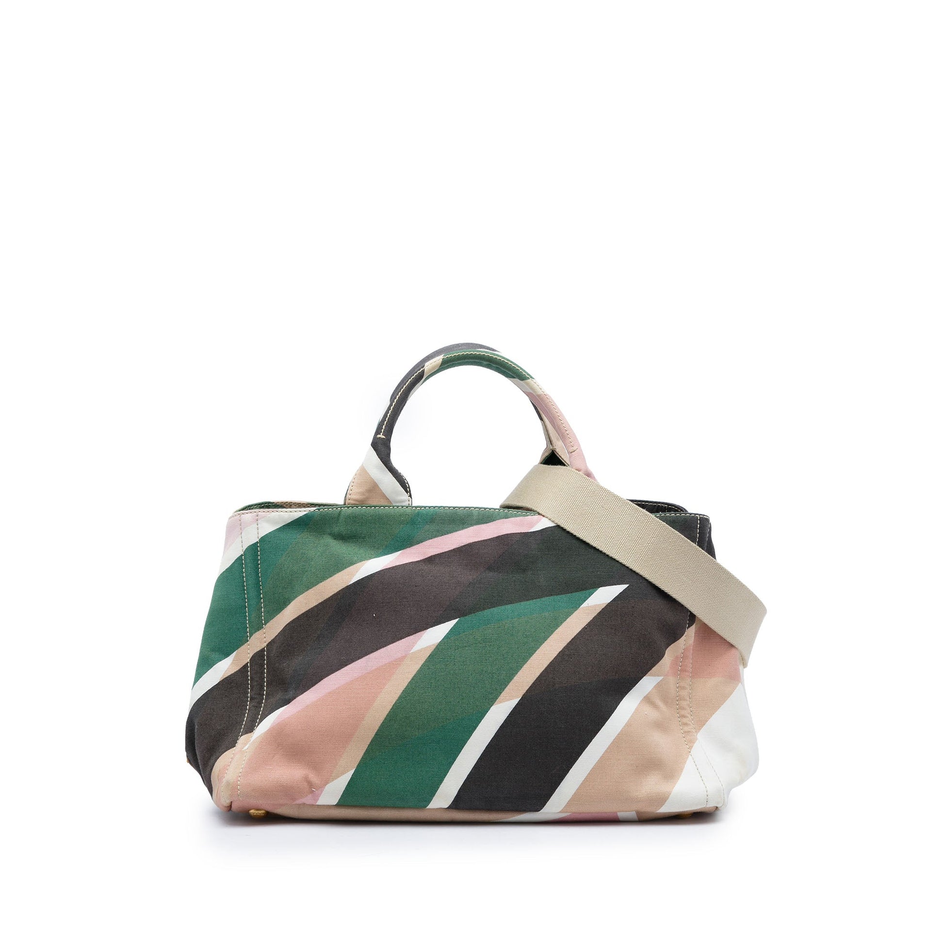 Prada Multicolor Printed Canvas Canapa Satchel