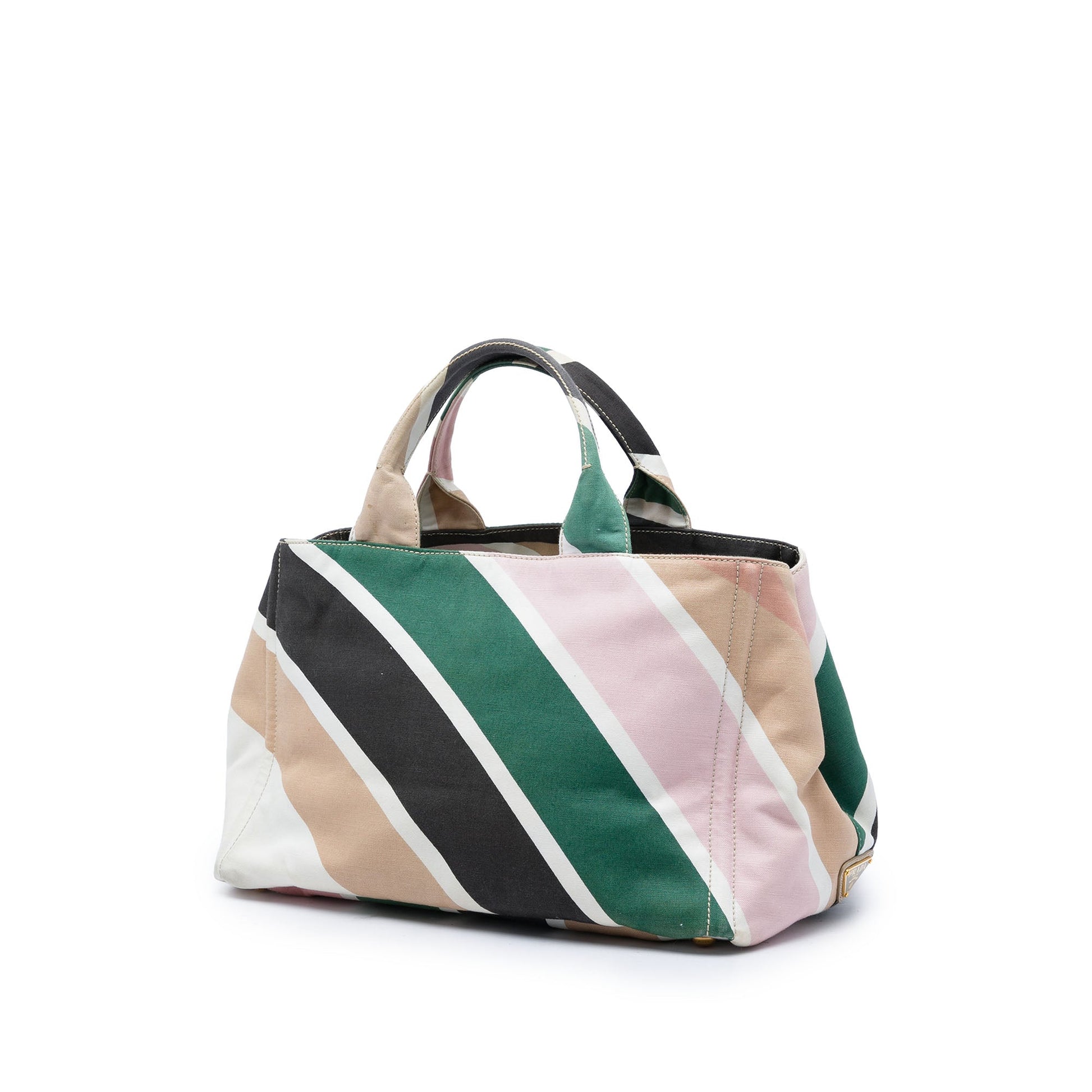 Prada Multicolor Printed Canvas Canapa Satchel