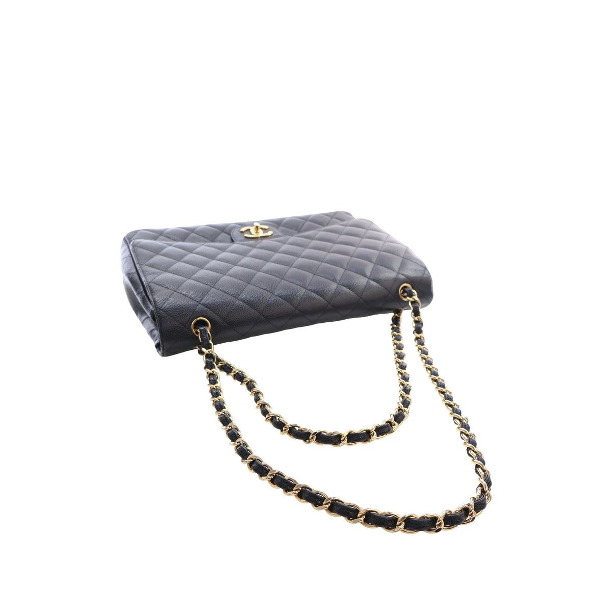 Chanel Maxi Classic Caviar Double Flap — Black