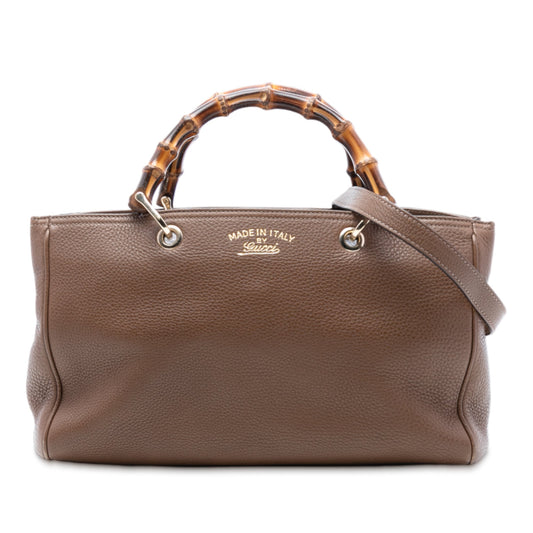 Gucci Medium Calfskin Bamboo Shopper Satchel