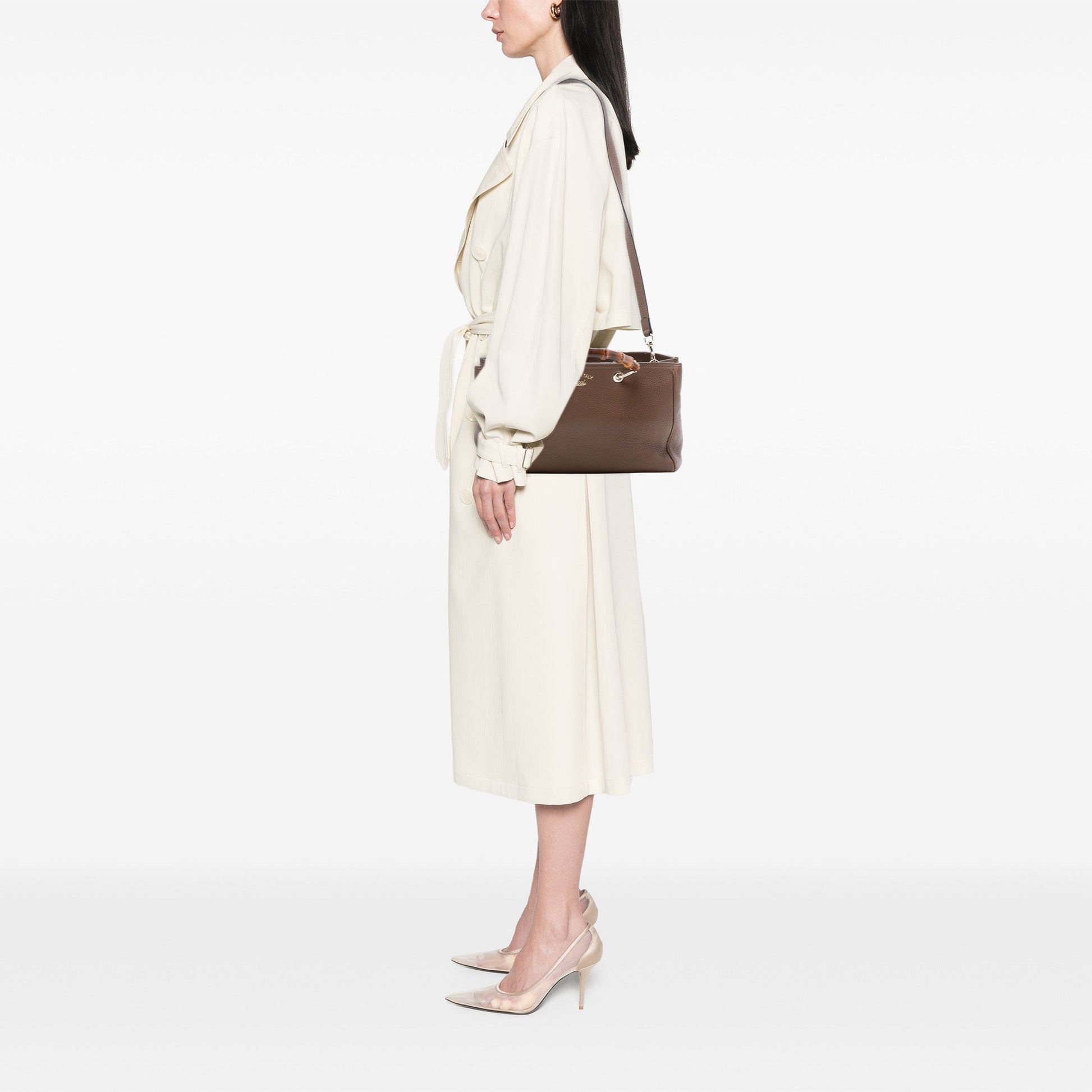 Gucci Medium Calfskin Bamboo Shopper Satchel