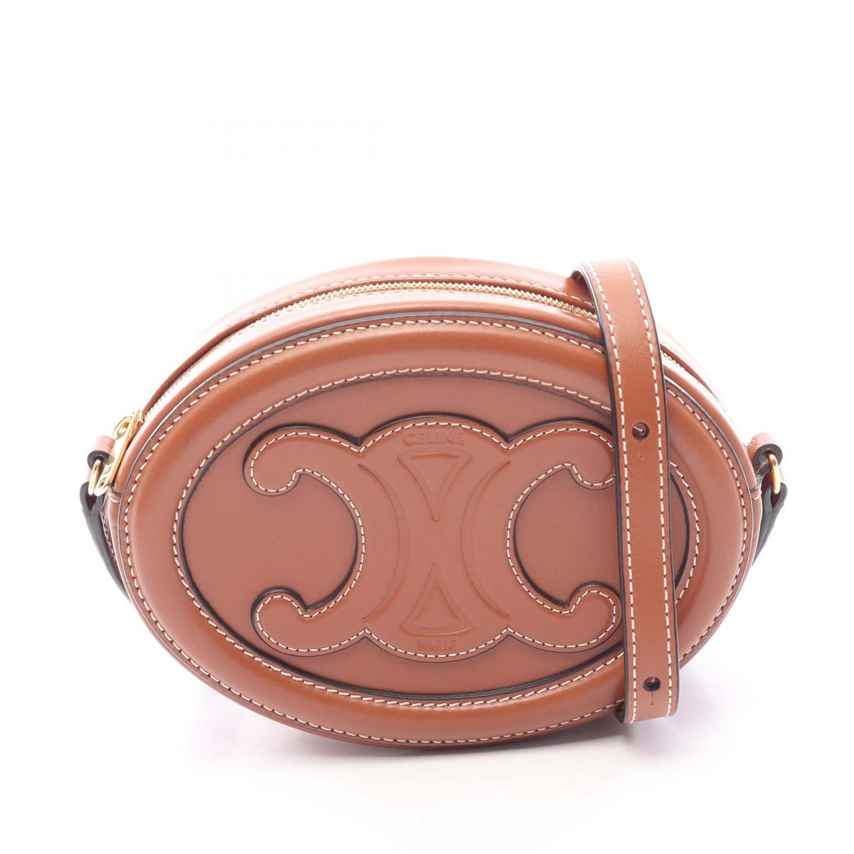 Celine Small Calfskin Cuir Triomphe Oval Crossbody