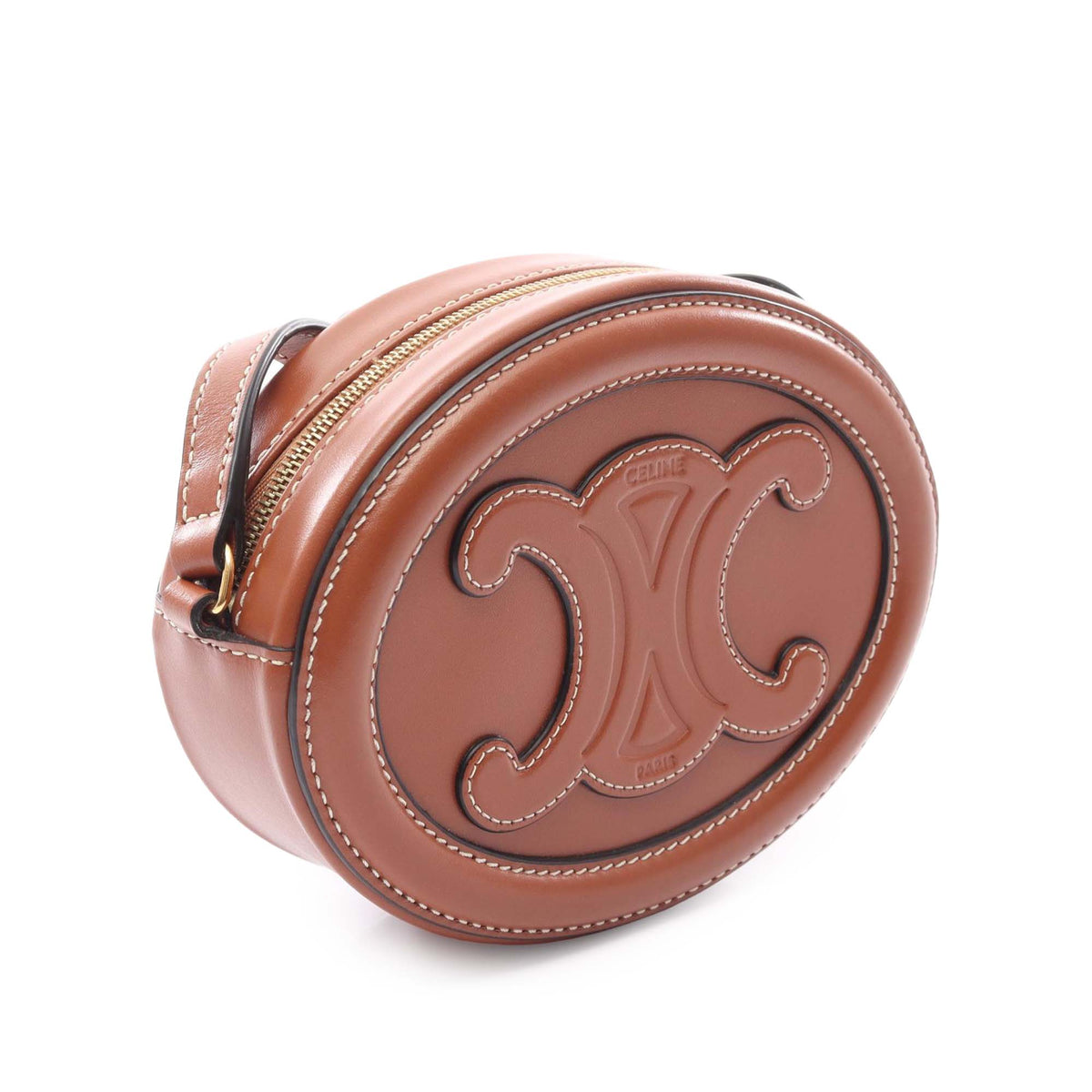 Celine Small Calfskin Cuir Triomphe Oval Crossbody
