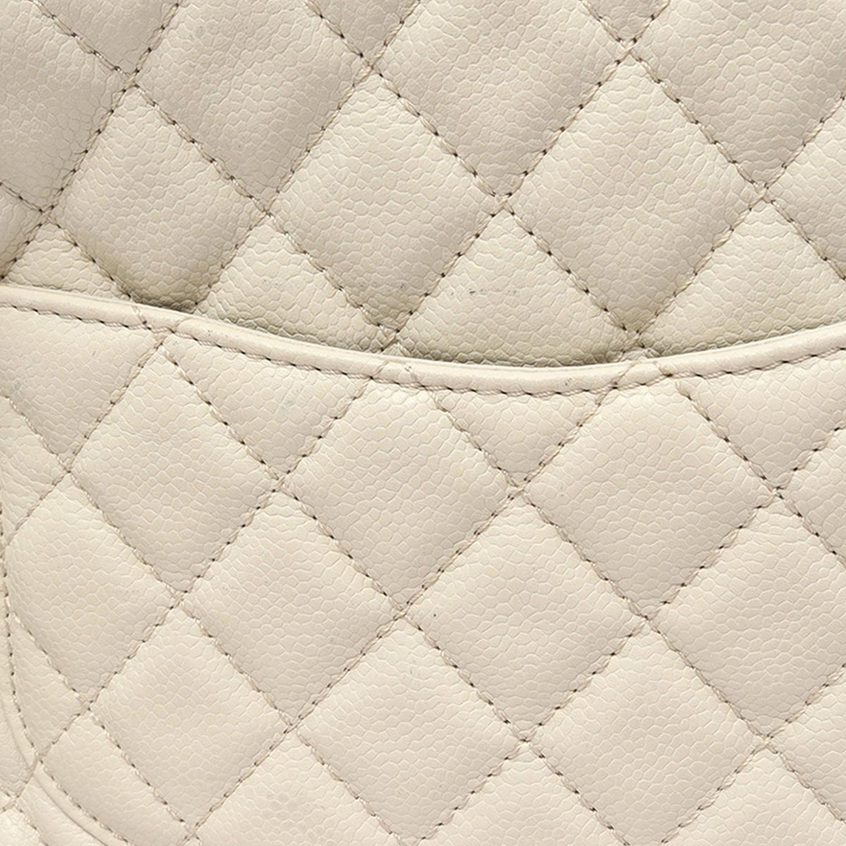Chanel Large Quilted Caviar Reissue Camera Bag — White