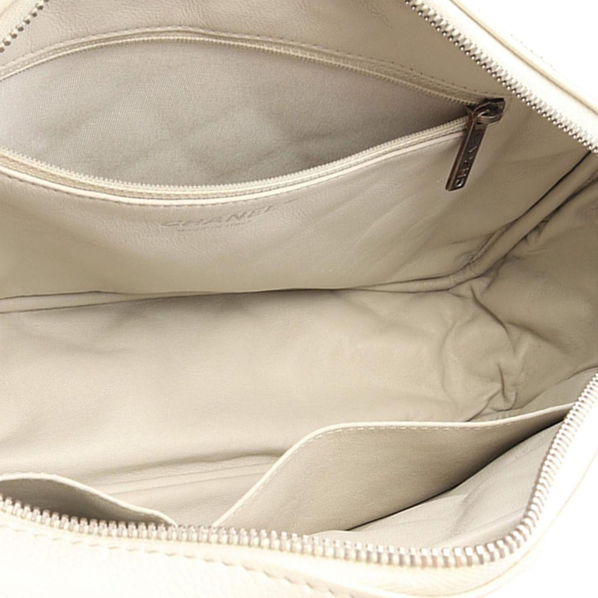 Chanel Large Quilted Caviar Reissue Camera Bag — White