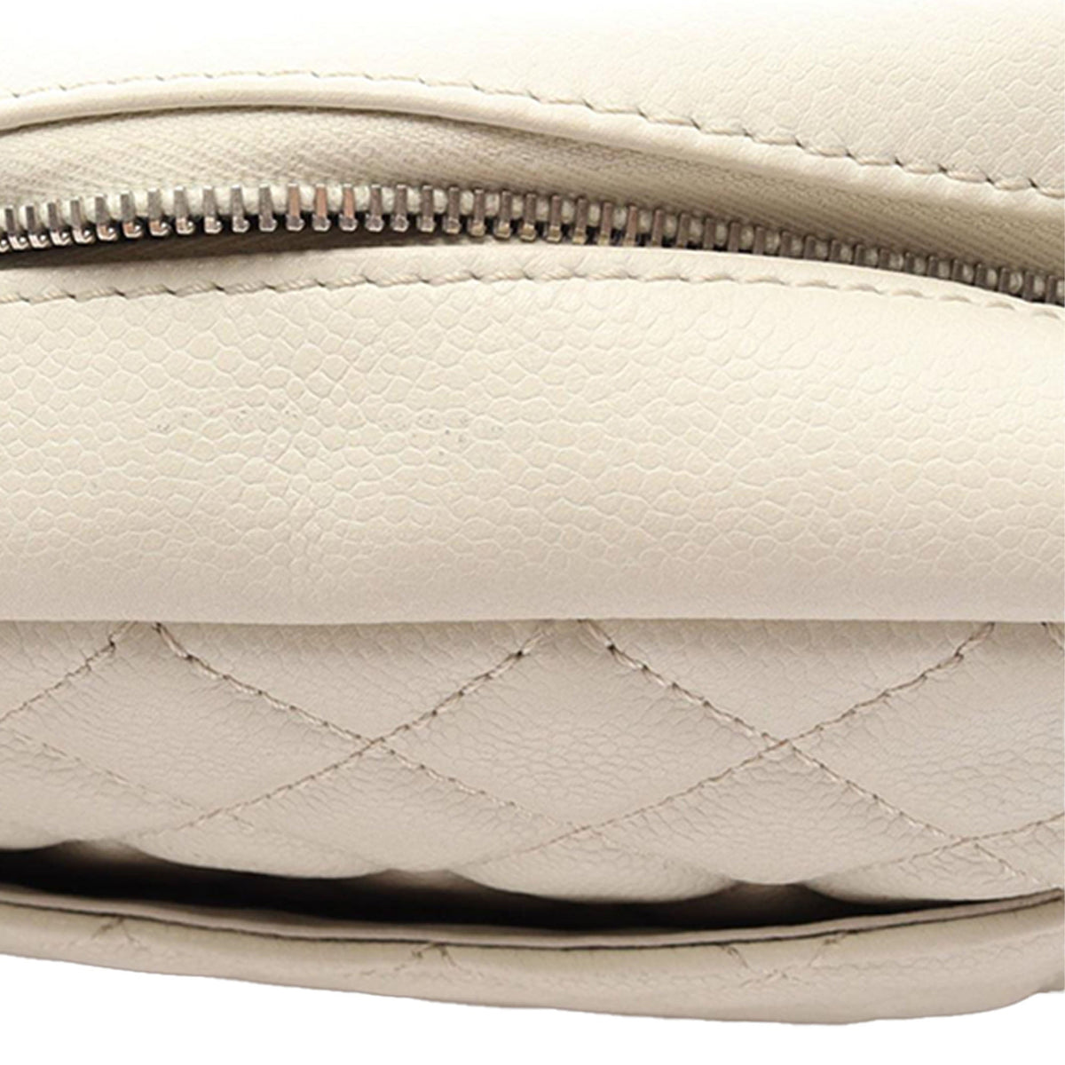 Chanel Large Quilted Caviar Reissue Camera Bag — White