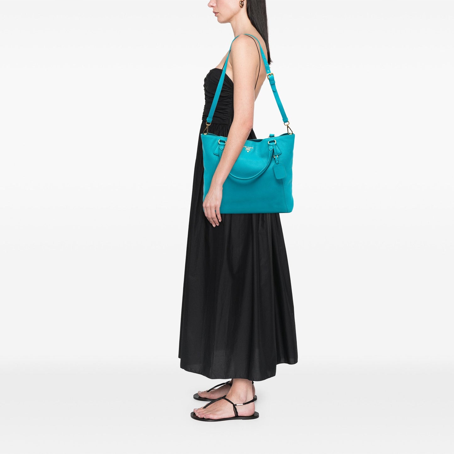 Prada Vitello Daino Open Convertible Tote