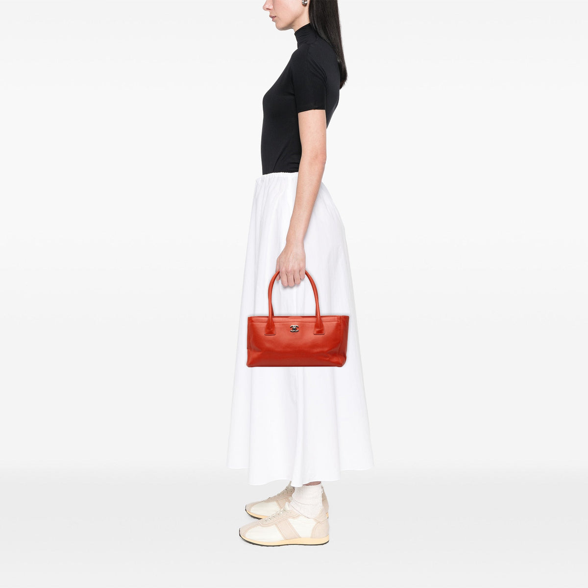 Chanel Small Calfskin Executive Cerf Tote — Red