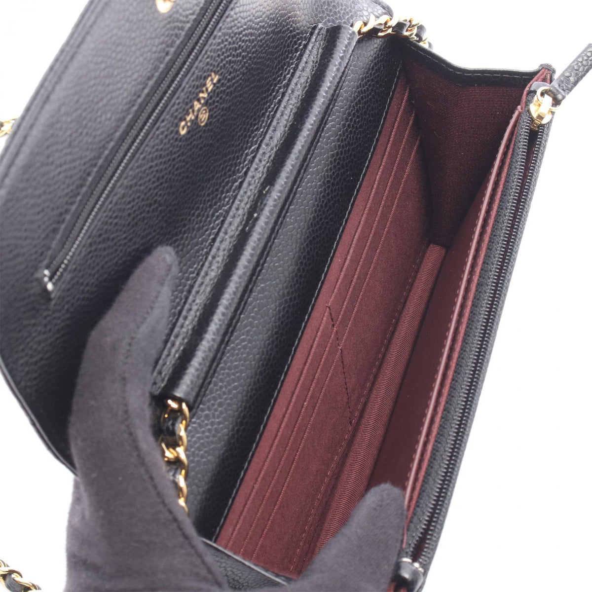 Chanel Classic Caviar Wallet On Chain