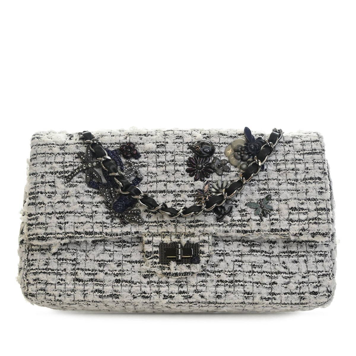 Chanel Mini Tweed Garden Party Reissue 2.55 Double Flap 224