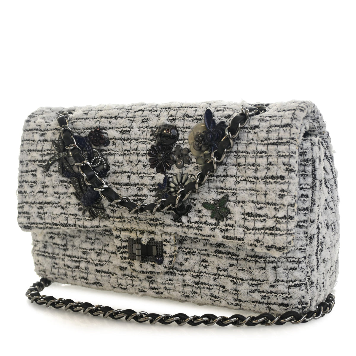 Chanel Mini Tweed Garden Party Reissue 2.55 Double Flap 224