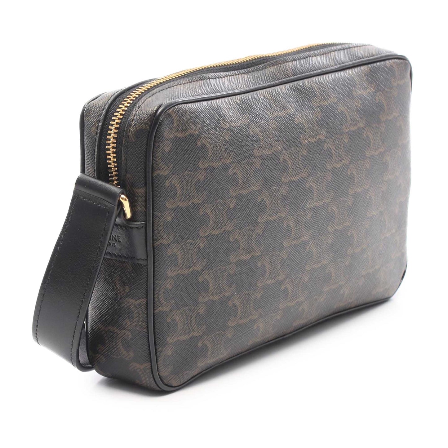 Celine Medium Triomphe Coated Canvas Logo Crossbody