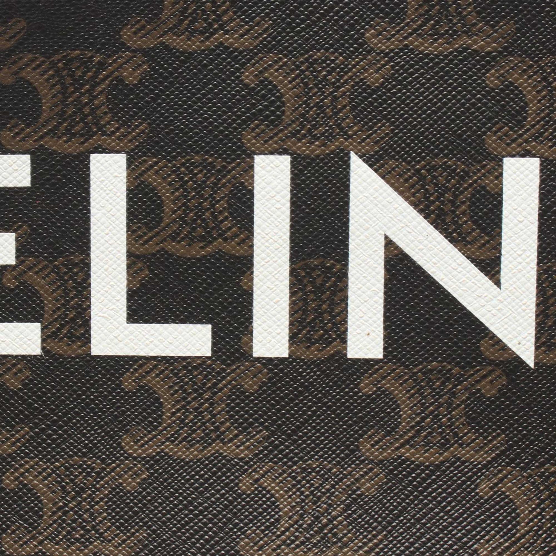 Celine Medium Triomphe Coated Canvas Logo Crossbody