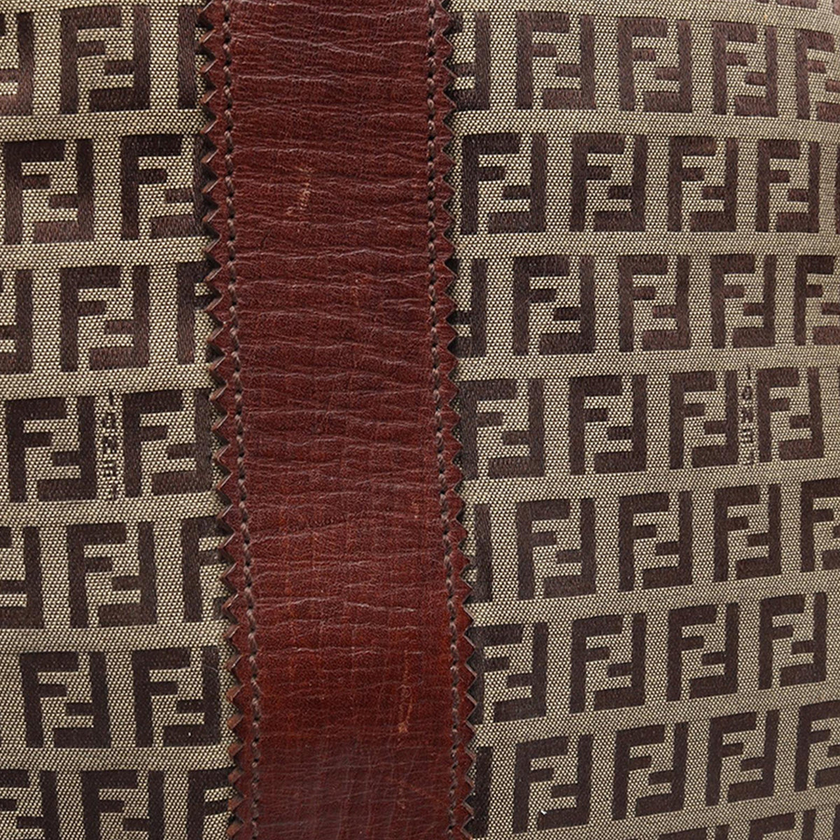 Fendi Leather Trimmed Zucchino Canvas Tote